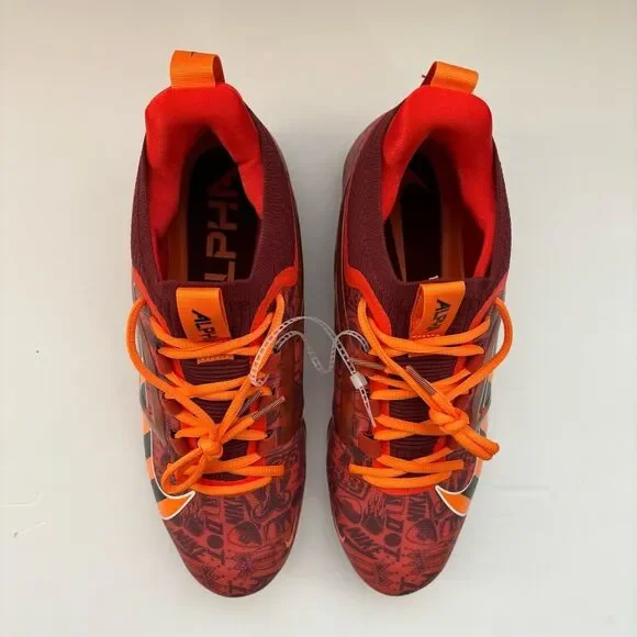 Nike Alpha Menace 4 Elite NRG football cleats red orange FQ4046-600 Mens sz 10.5 - Picture 3 of 14